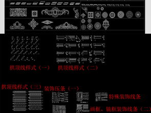 精品線條雕花CAD圖集 全屋定制平面設計的靈感寶庫